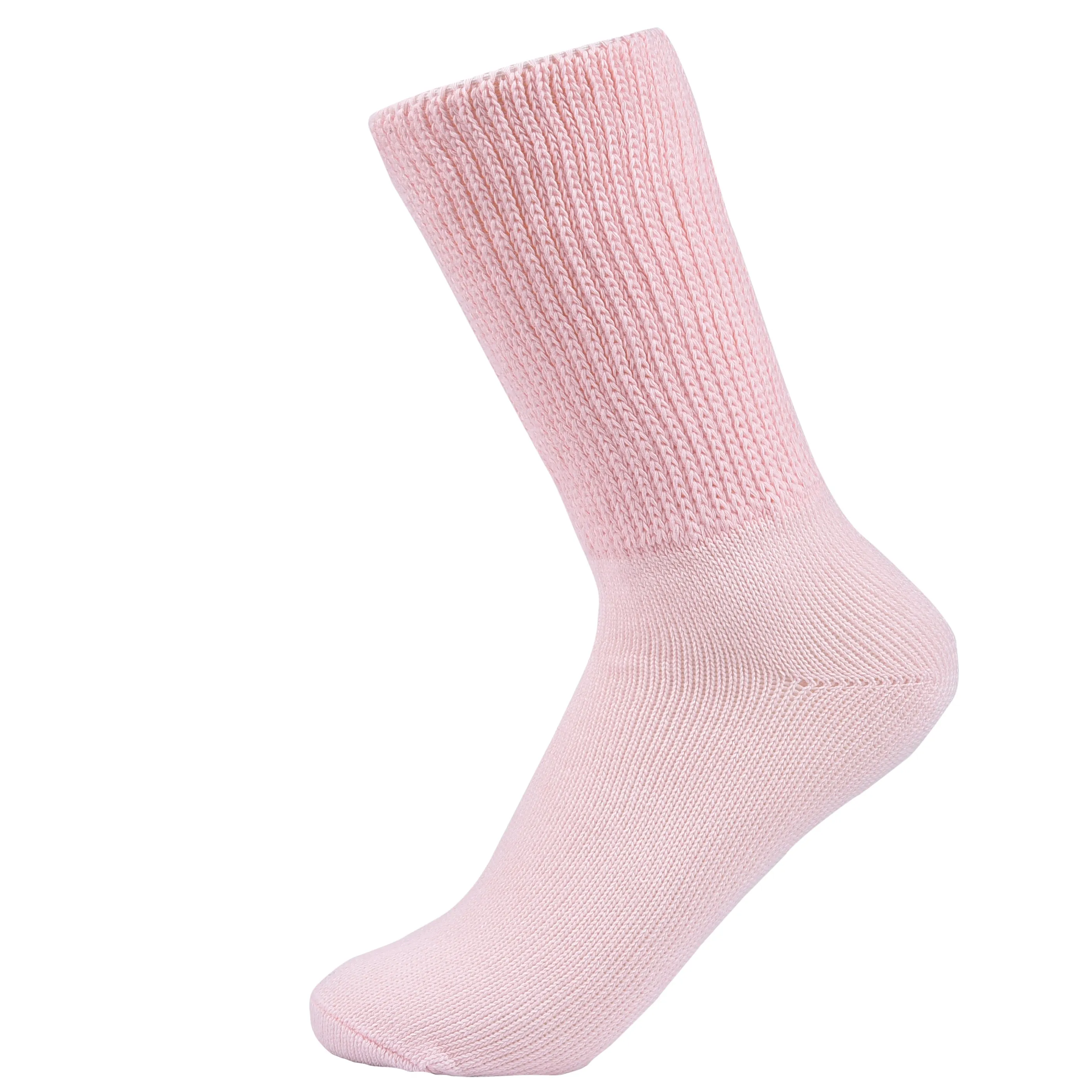 Laulax 3 Pairs Ladies Loose Top Gentle Grip Diabetic Cotton Socks, Black, Pink, Blue, Size UK 4 - 7 / Europe 36 - 41