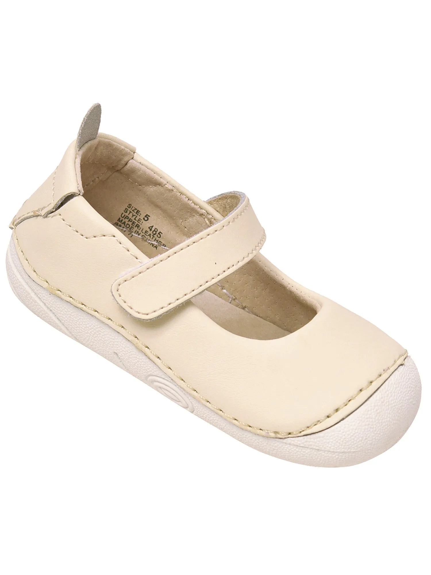 Little Girls Cream Hook and Loop Sporty Mary Jane Shoes 5-7 Toddler