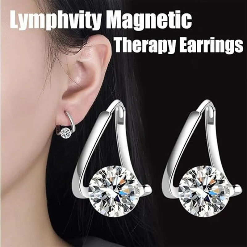 Lymphvity Magnetic Therapy Sparkling Earrings for Wellness and Style