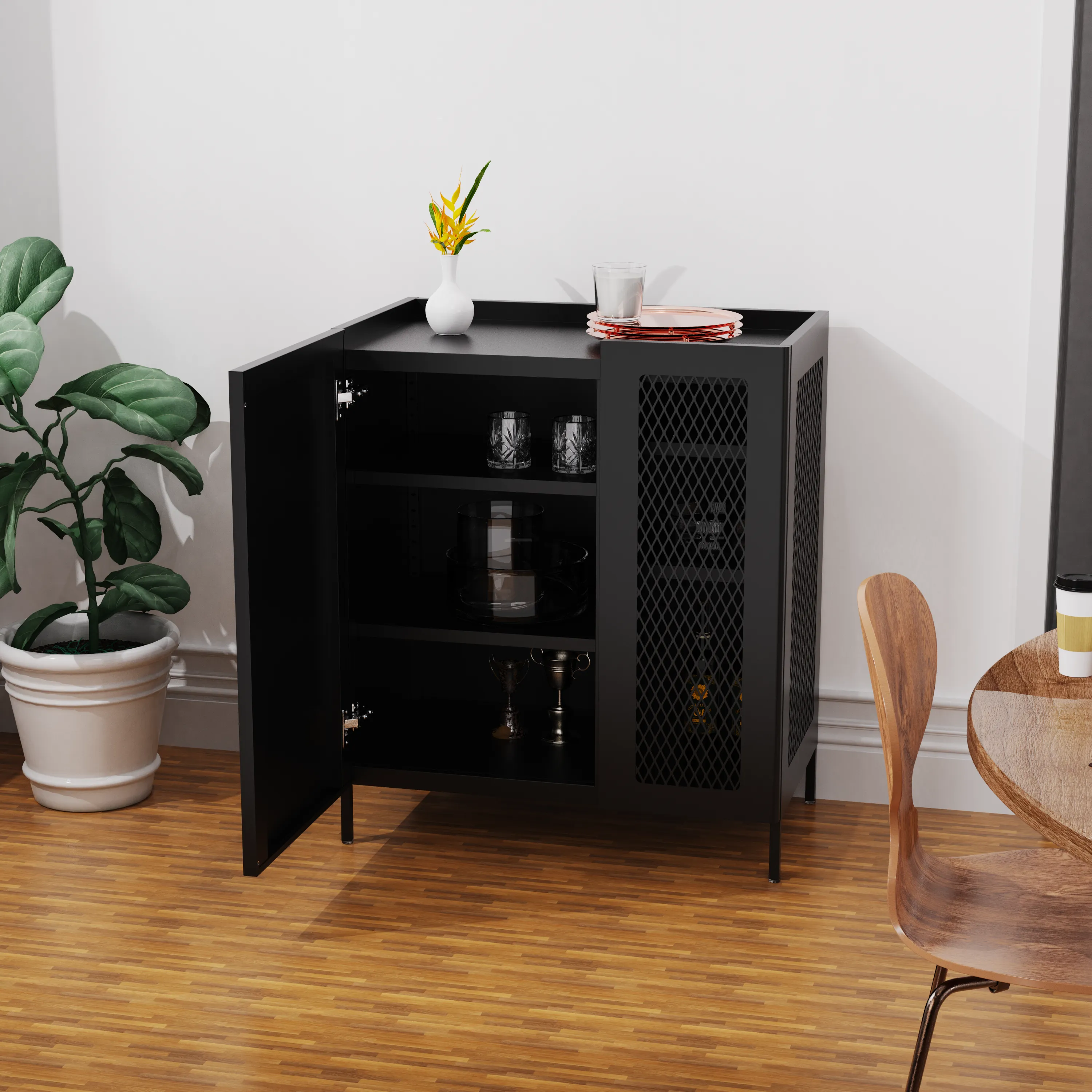 Lynn Metal Sideboard Cabinet - Black