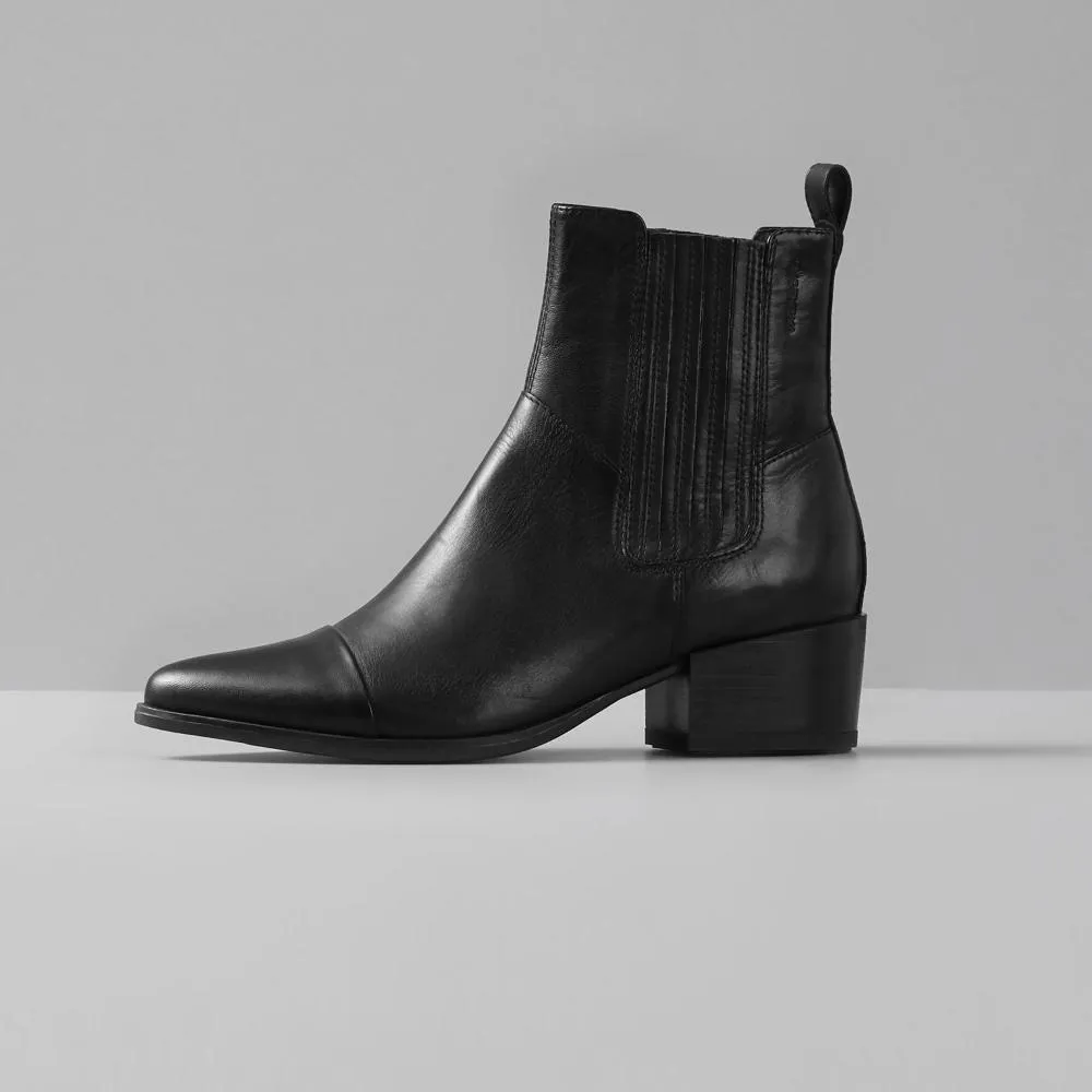 MARJA BLACK LEATHER BOOTS