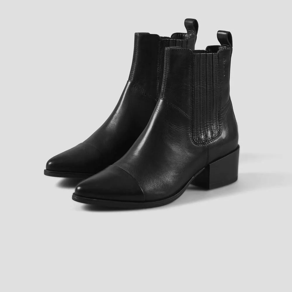 MARJA BLACK LEATHER BOOTS