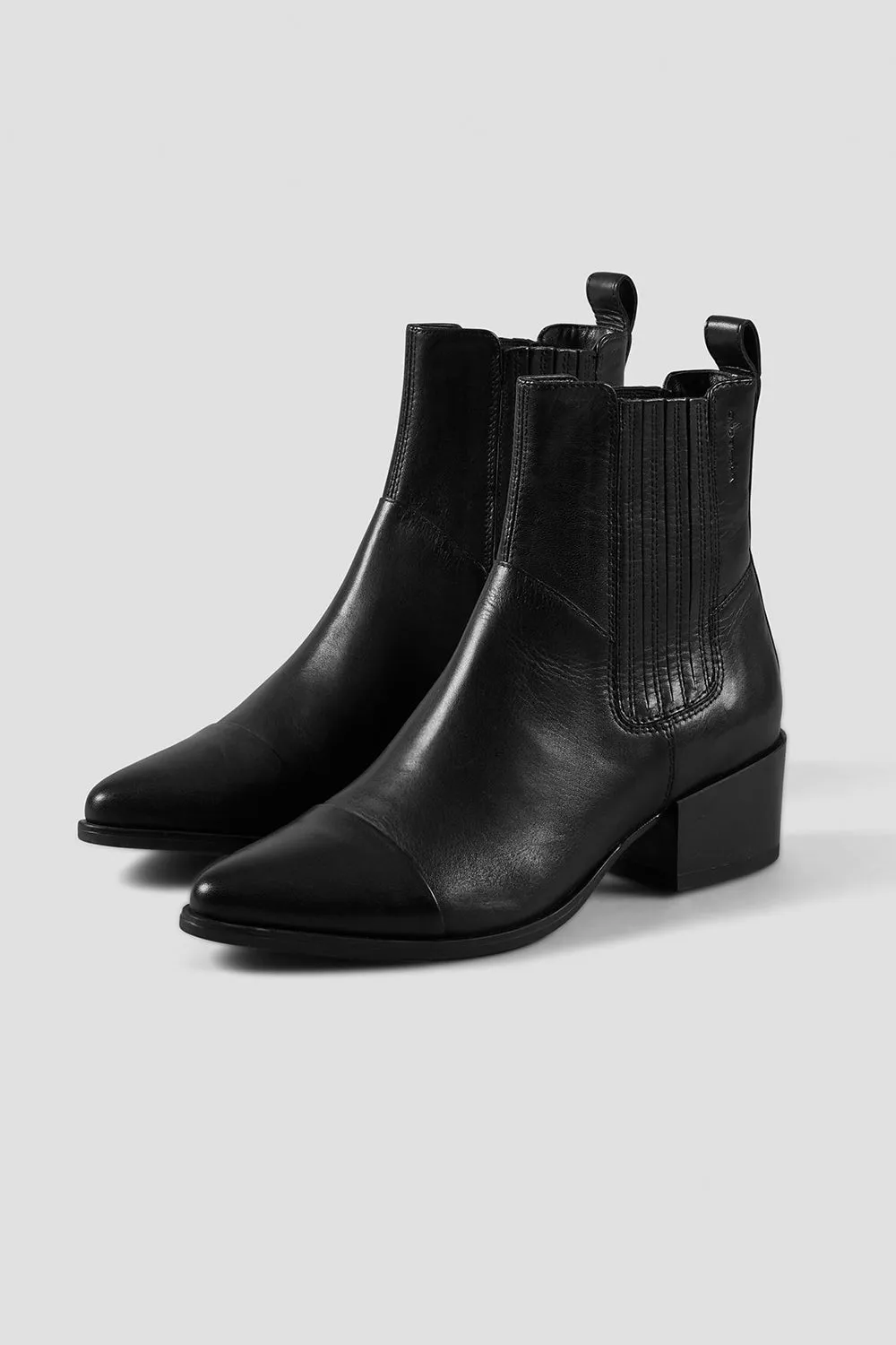 MARJA BLACK LEATHER BOOTS