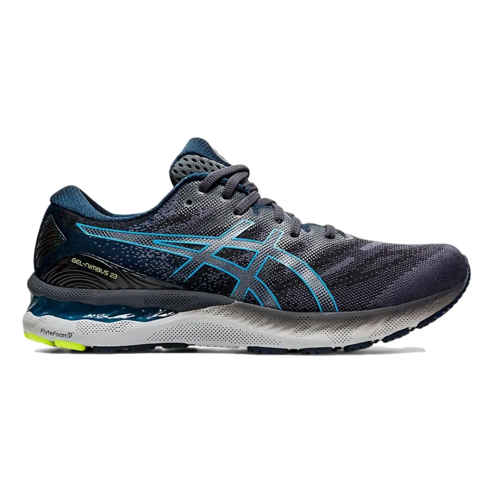 Men's Asics Gel-Nimbus 23, Carrier Grey/Digital Aqua, 12.5 2E Wide