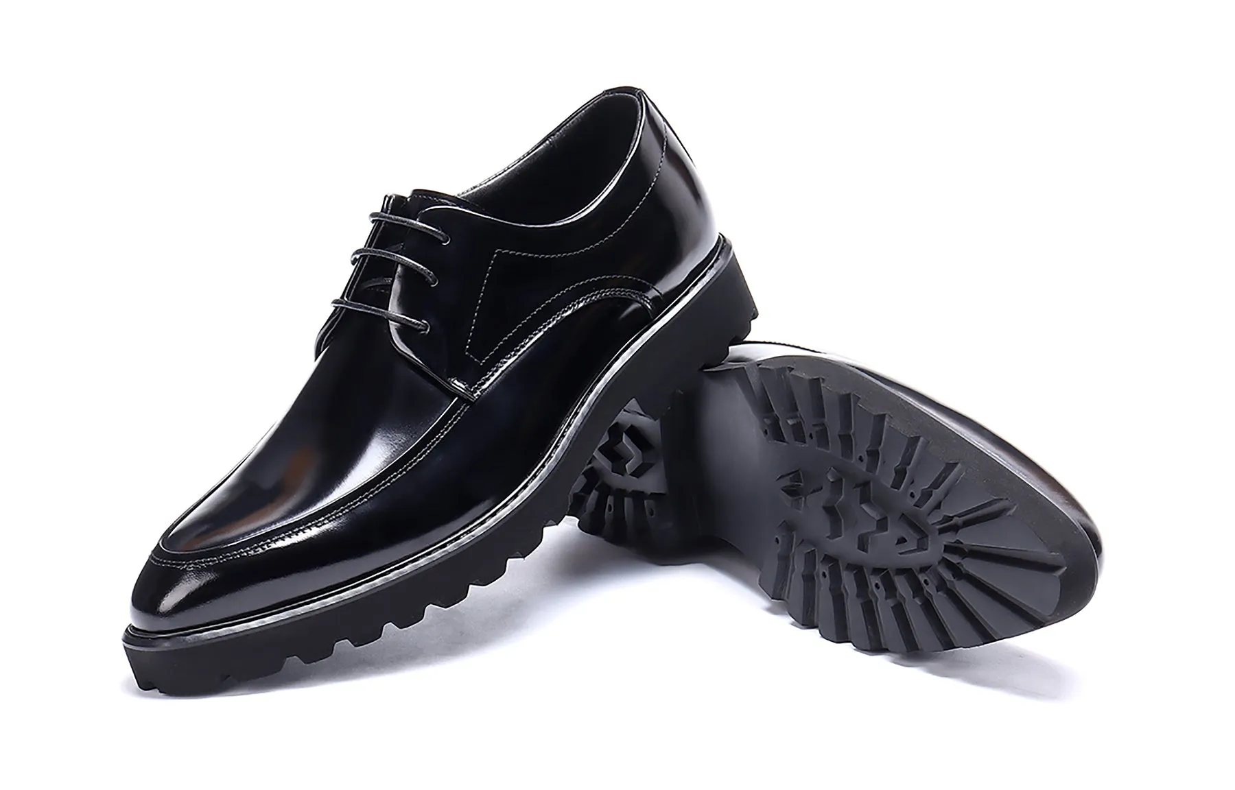 Men's Lace-up Patent Leather Derby