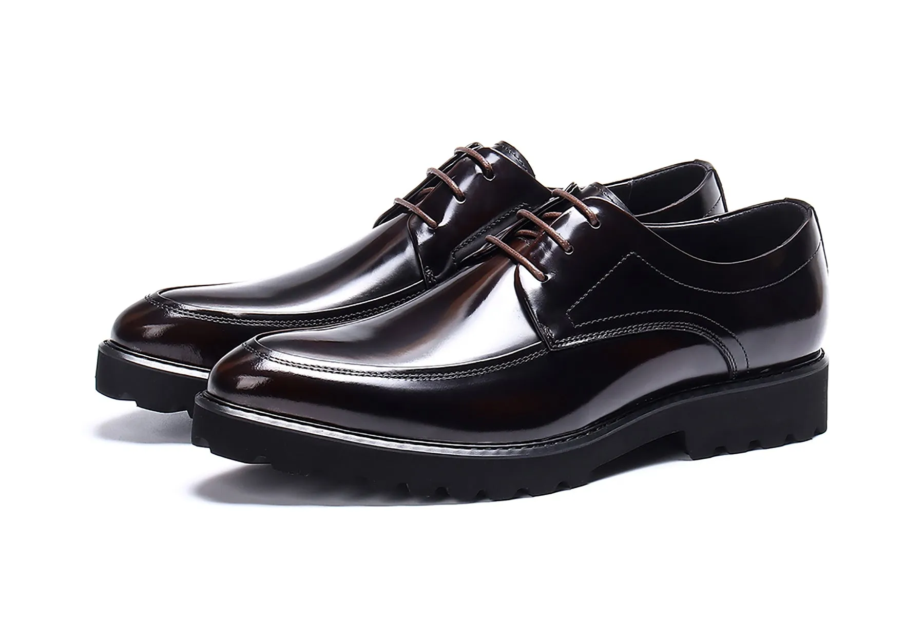 Men's Lace-up Patent Leather Derby