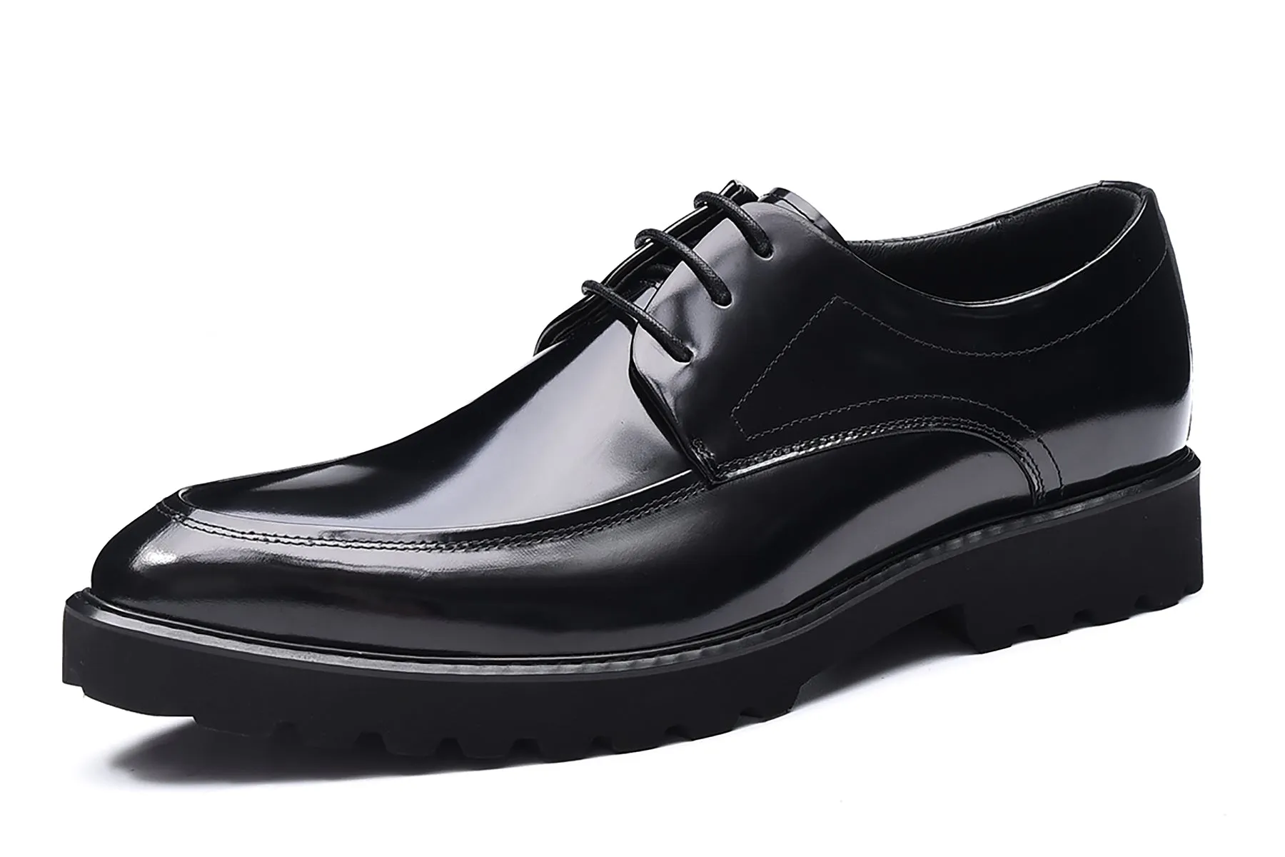 Men's Lace-up Patent Leather Derby