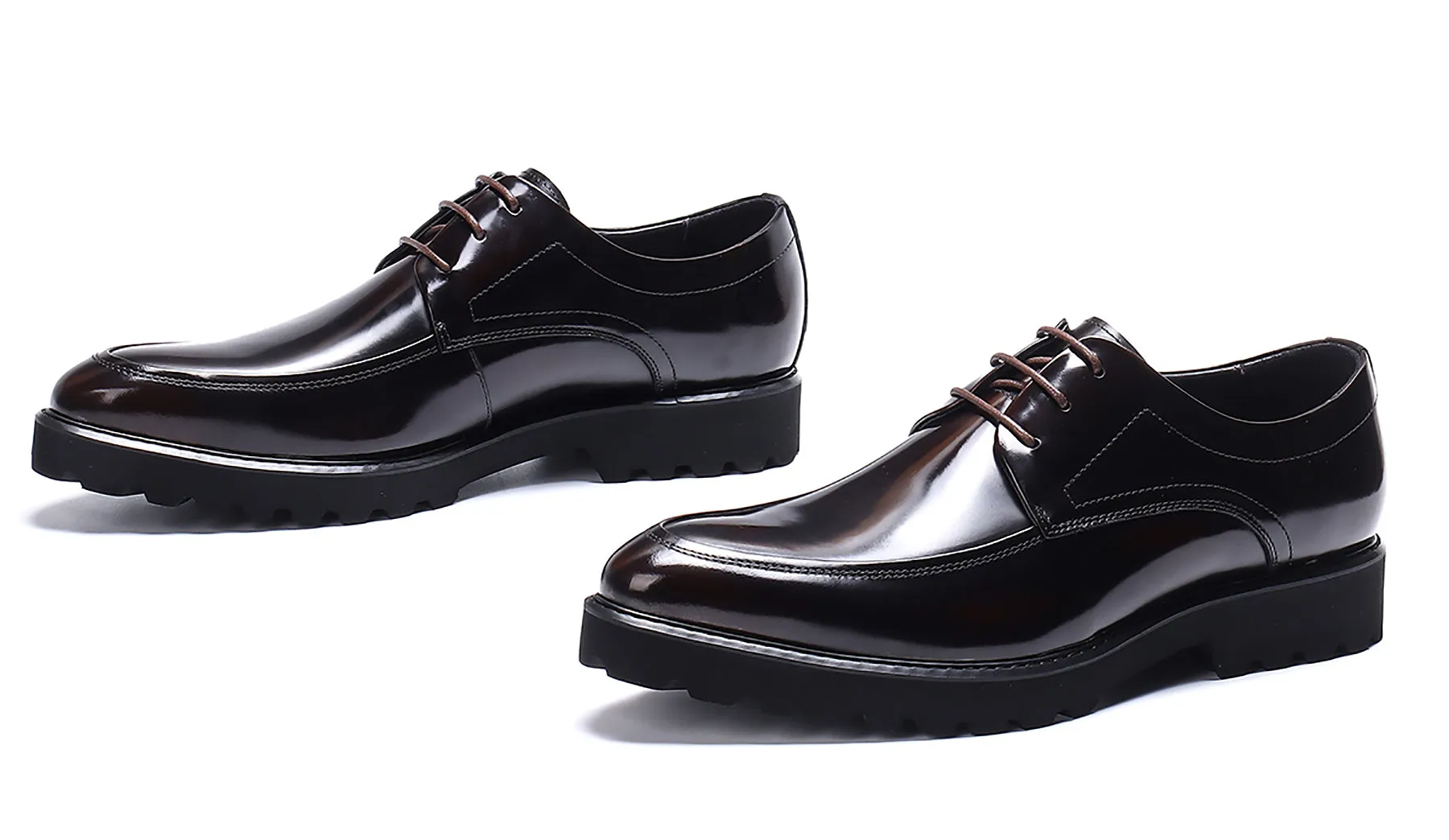 Men's Lace-up Patent Leather Derby