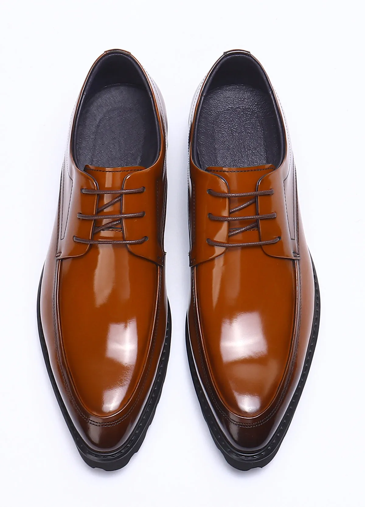 Men's Lace-up Patent Leather Derby