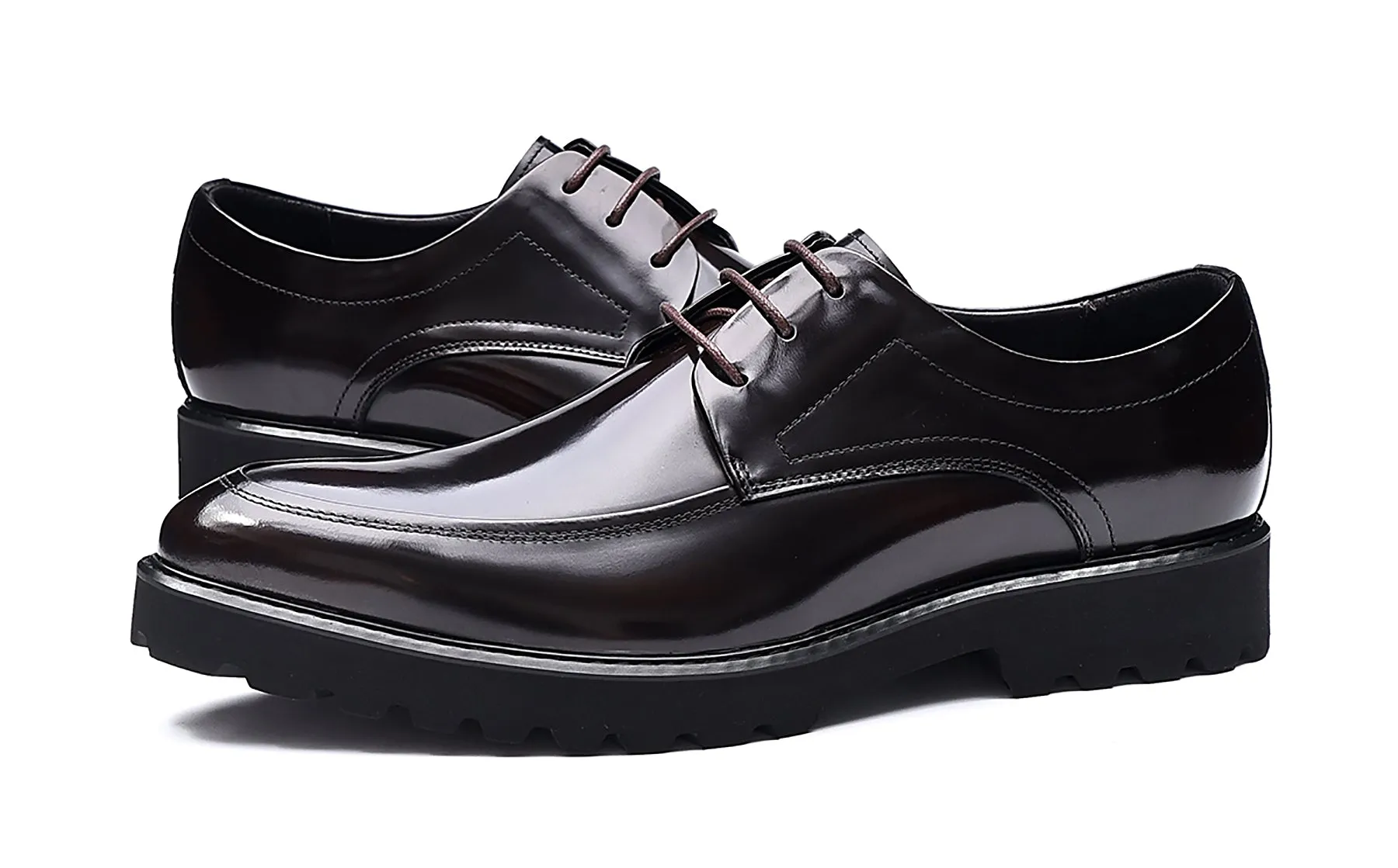 Men's Lace-up Patent Leather Derby