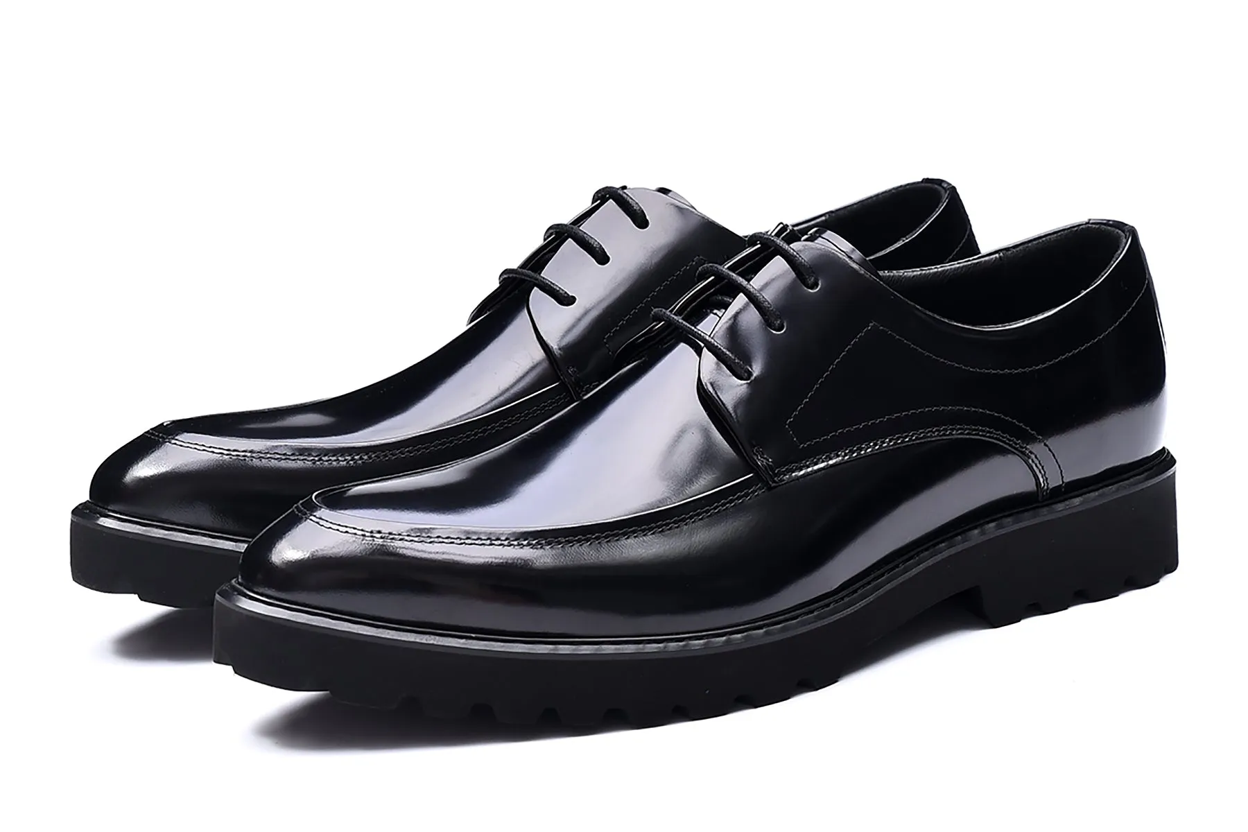 Men's Lace-up Patent Leather Derby