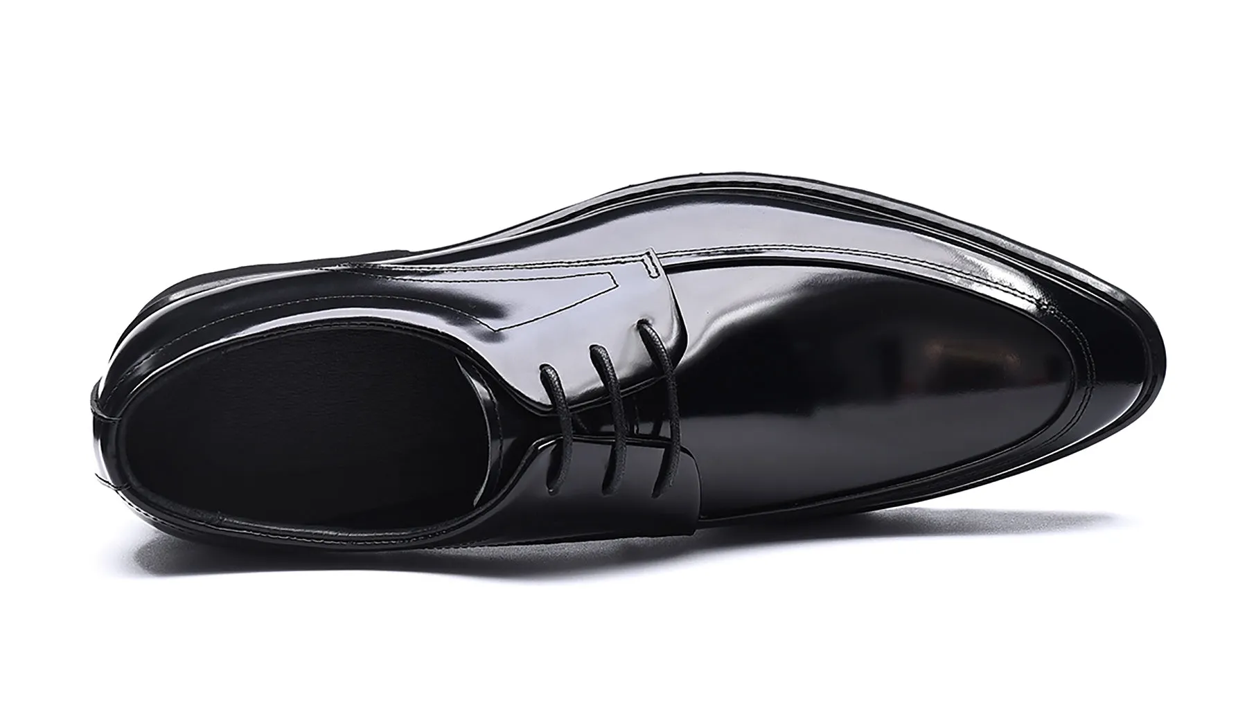 Men's Lace-up Patent Leather Derby