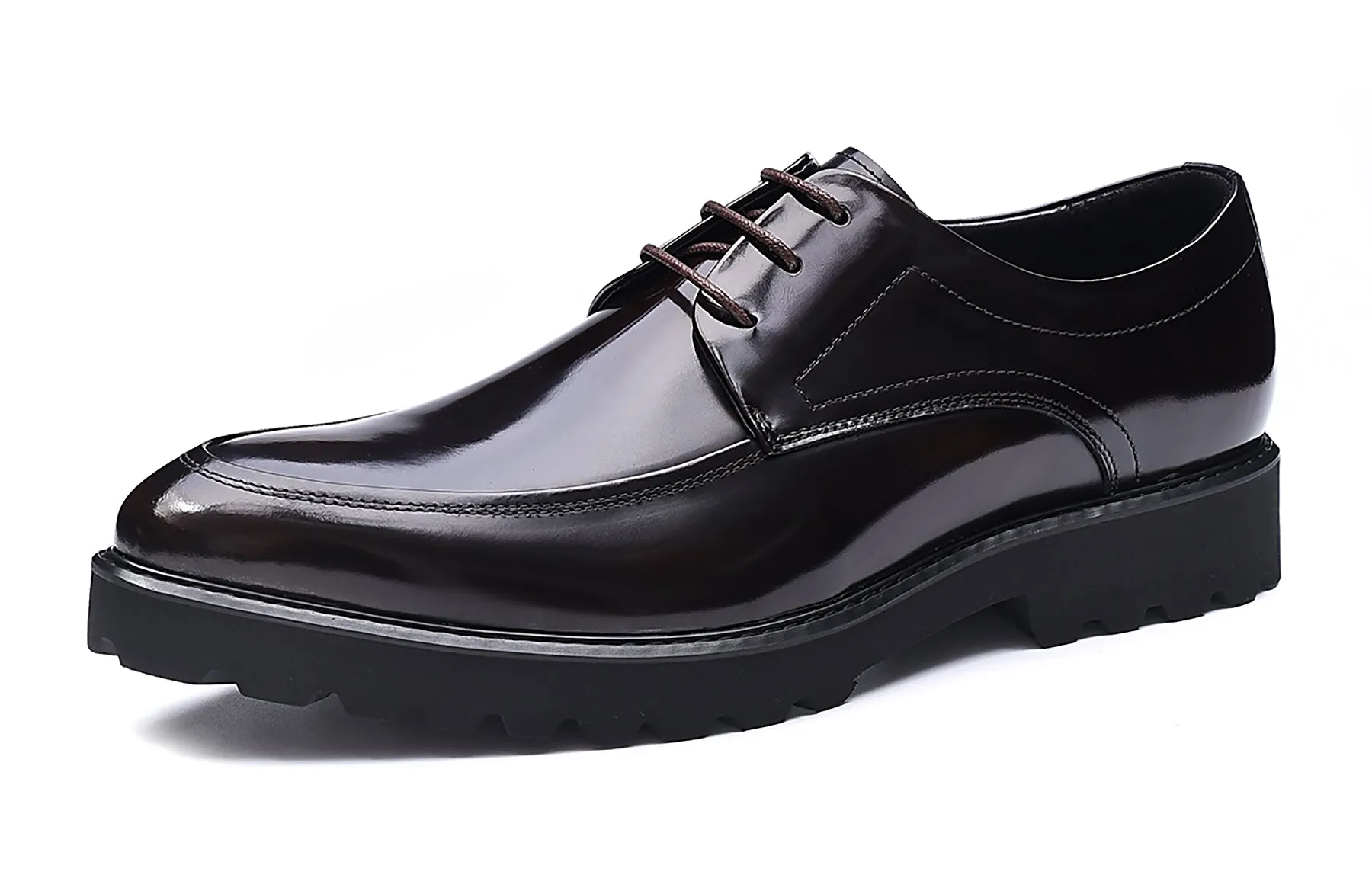 Men's Lace-up Patent Leather Derby