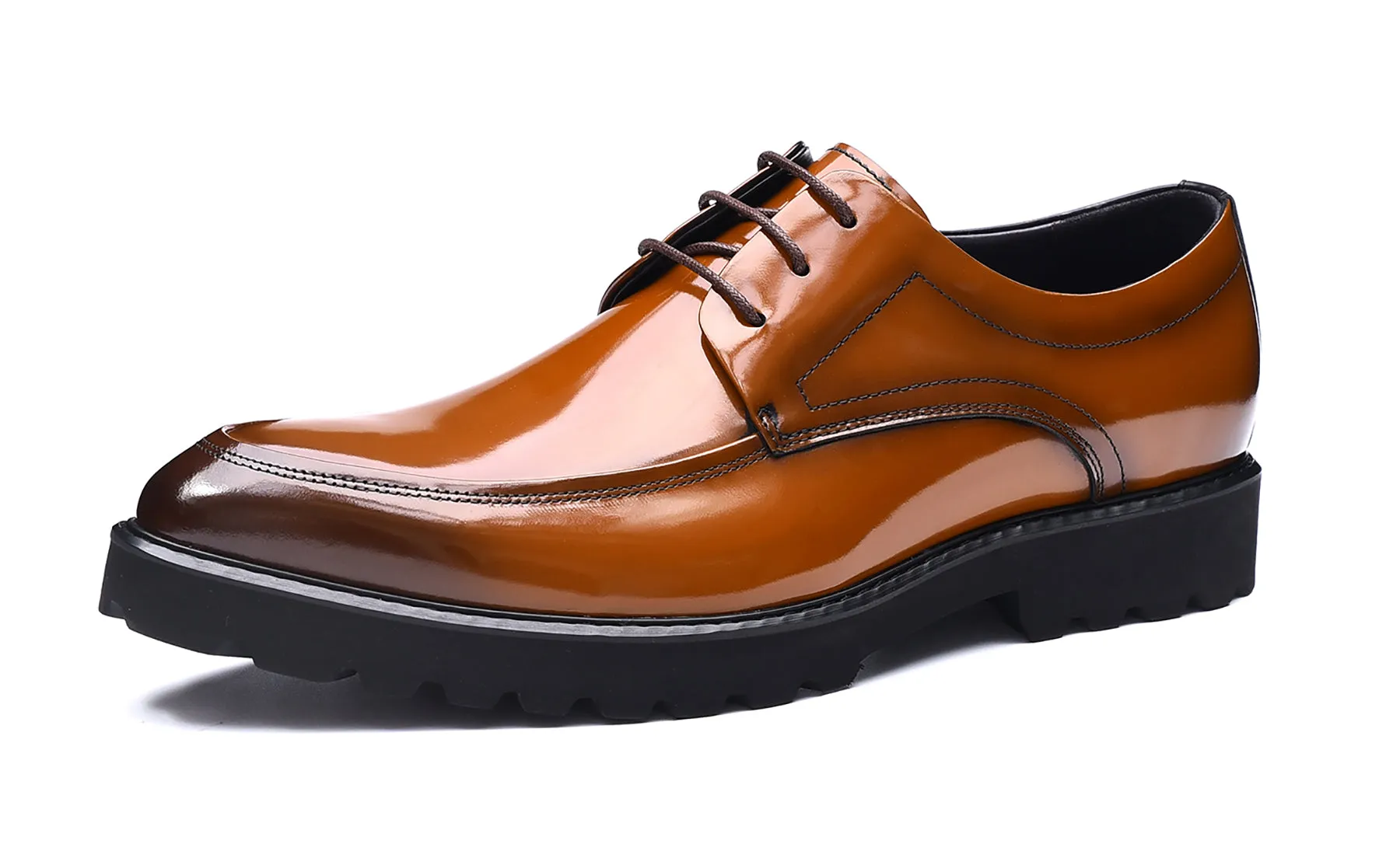 Men's Lace-up Patent Leather Derby