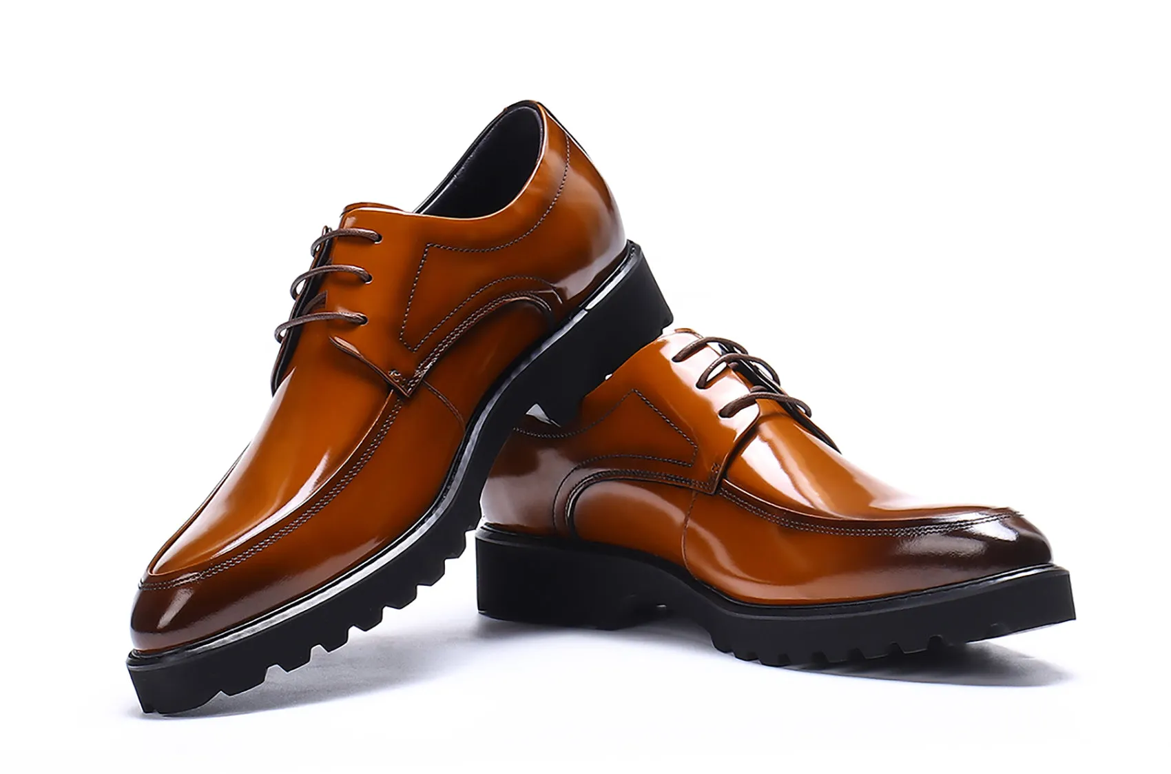 Men's Lace-up Patent Leather Derby