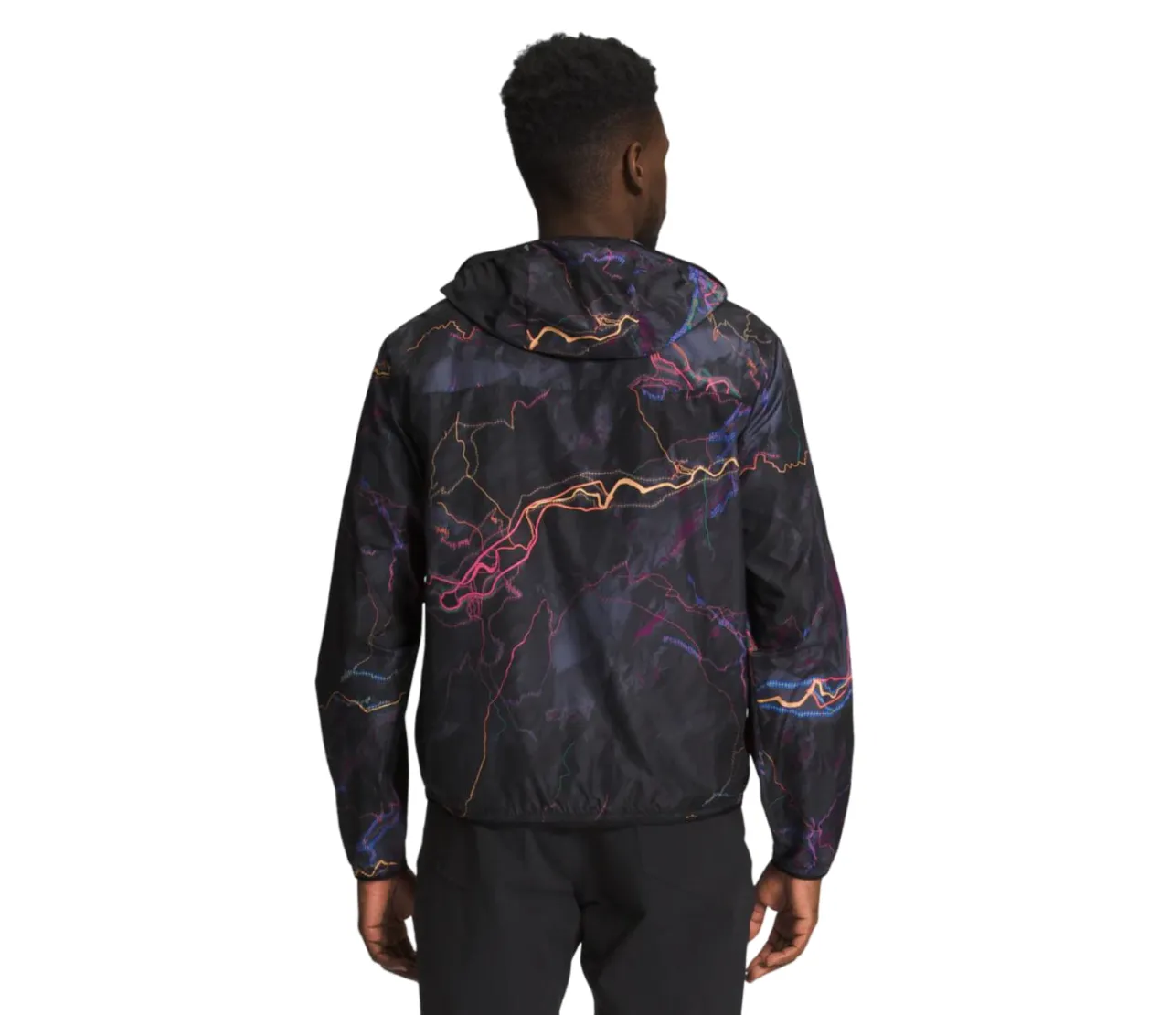 Mens The North Face Novelty Cyclone Wind Hoodie Black Trail Glow Jacket