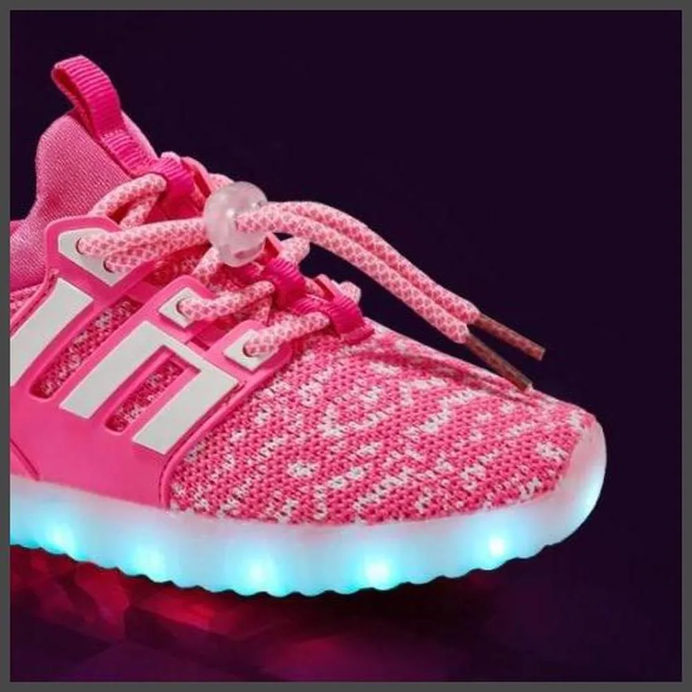 Mesh Design Light Led Shoes - Pink | Kids Led Light Shoes  | Led Light Shoes For Women