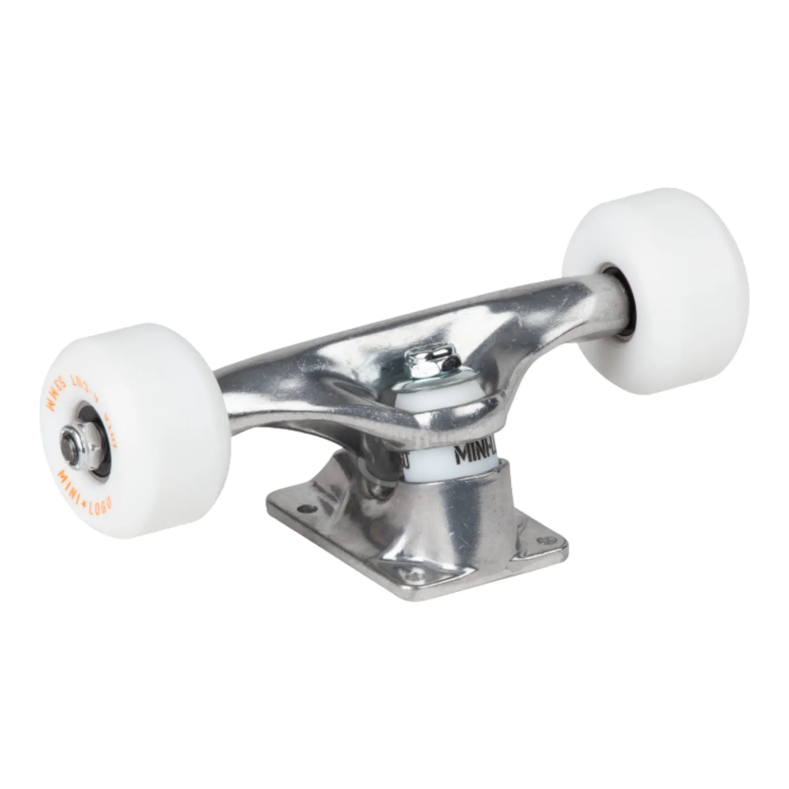 Mini Logo 8.0" Raw Trucks   ML Bearings   A-cut 53mm 101a White Wheels (Set of 2)