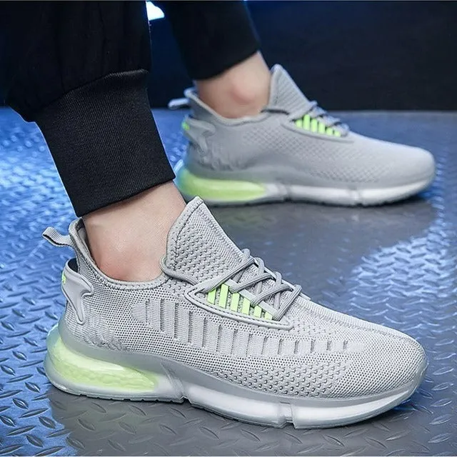 Minimalist Lace-up Front Knit Running Shoes