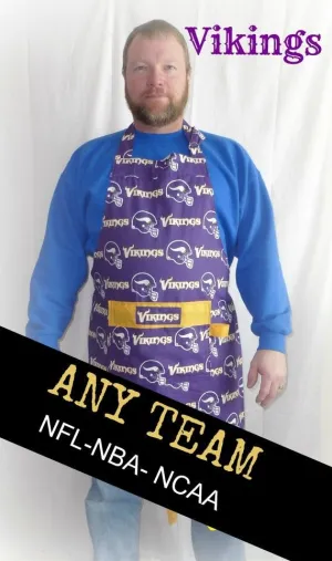 Minnesota Vikings Apron, Game Day, Football Apron with Pockets, Aprons