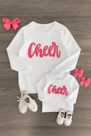 Mom & Me - "Cheer" Chenille Patch Long Sleeve Top