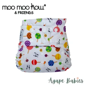 Moo Moo Kow One Size Pocket Diapers Snap - Lollipop