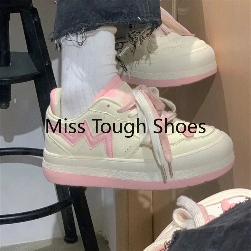 Mqtime New Japanese Casual Canvas Kawaii Pink Flat Women's Sneakers Platform Sports Shoes Vulcanize Running Lolita Tennis Fashion