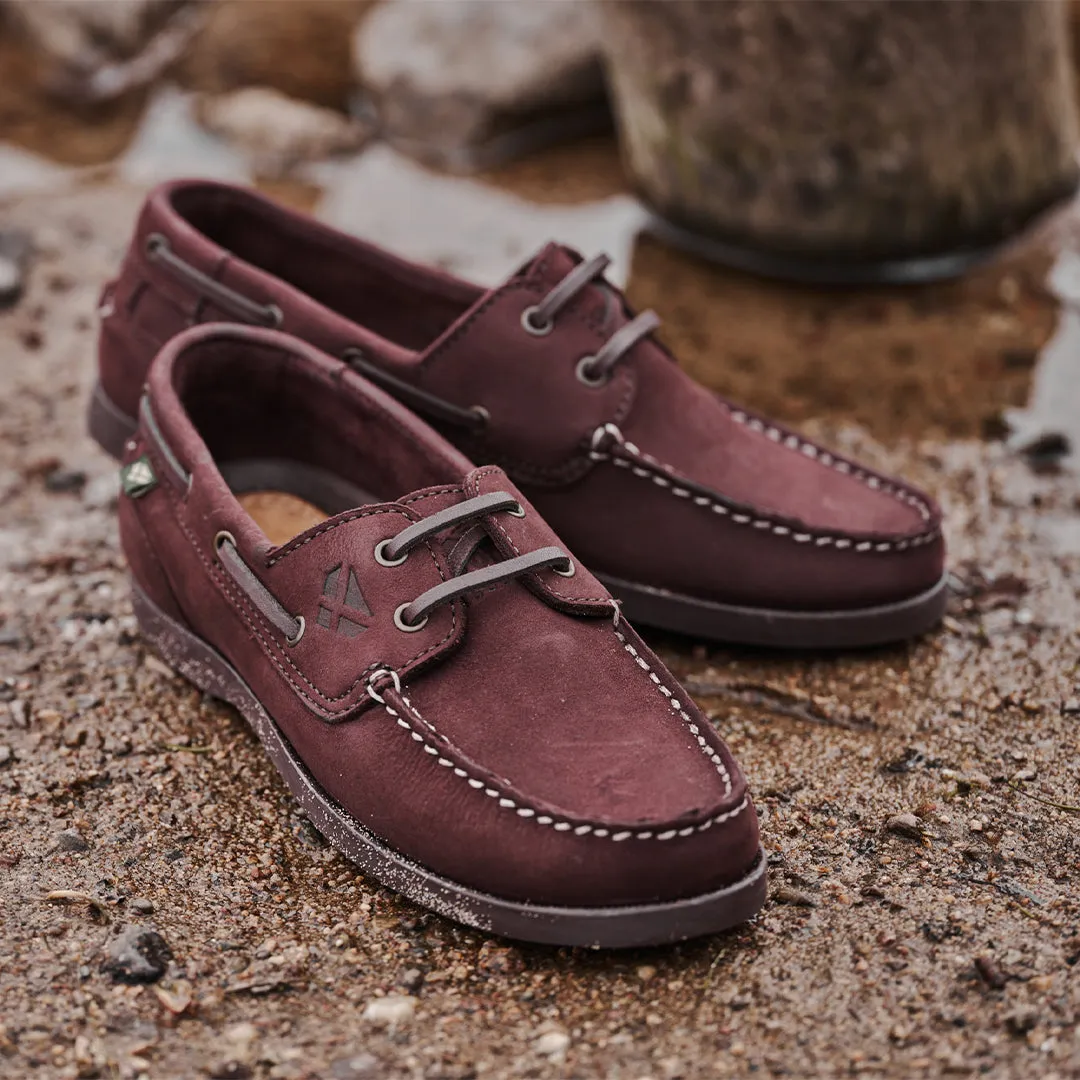 Mull Ladies Deck Shoe - Merlot by Hoggs of Fife