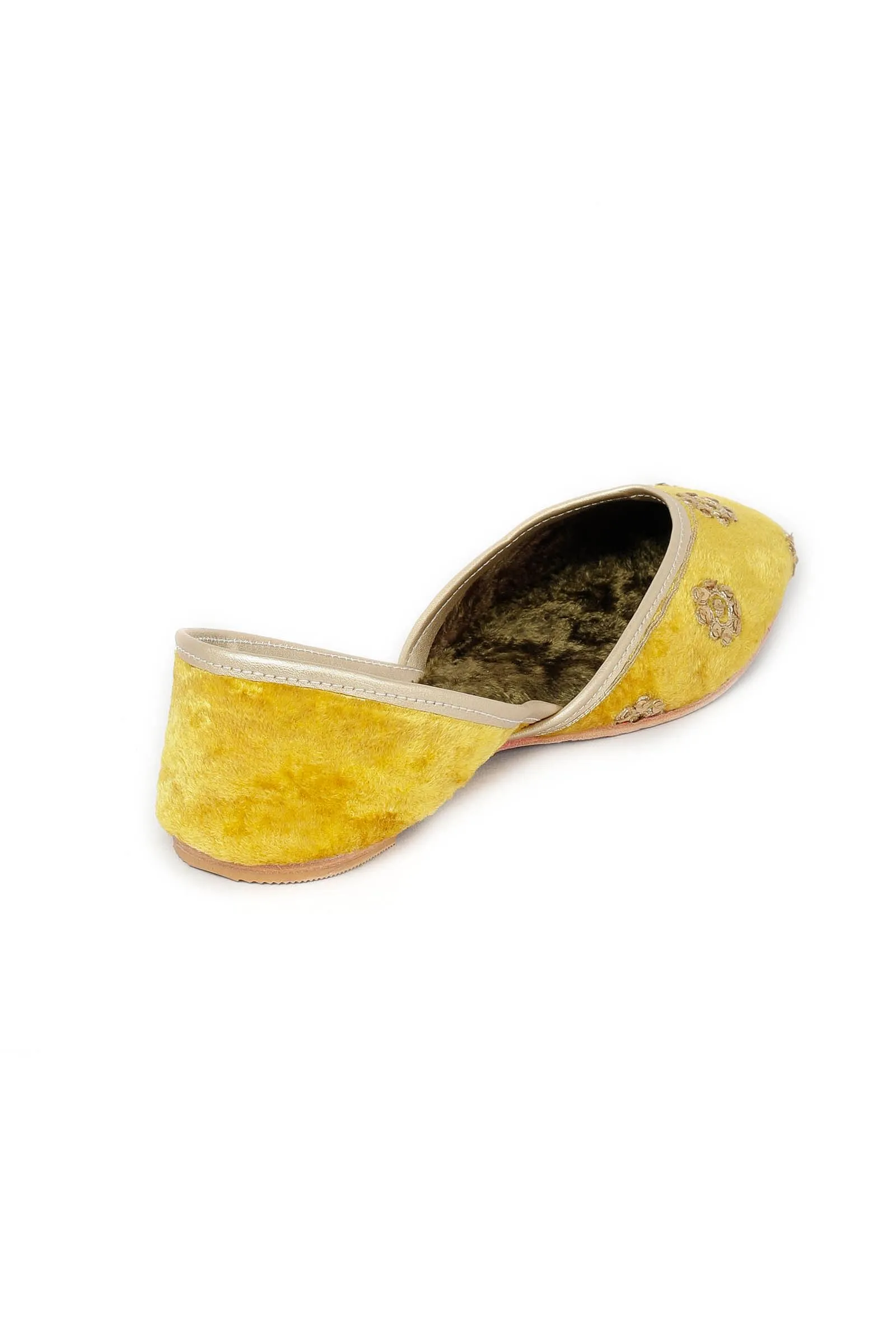 Mustard Yellow Contrast Velvet Jutti