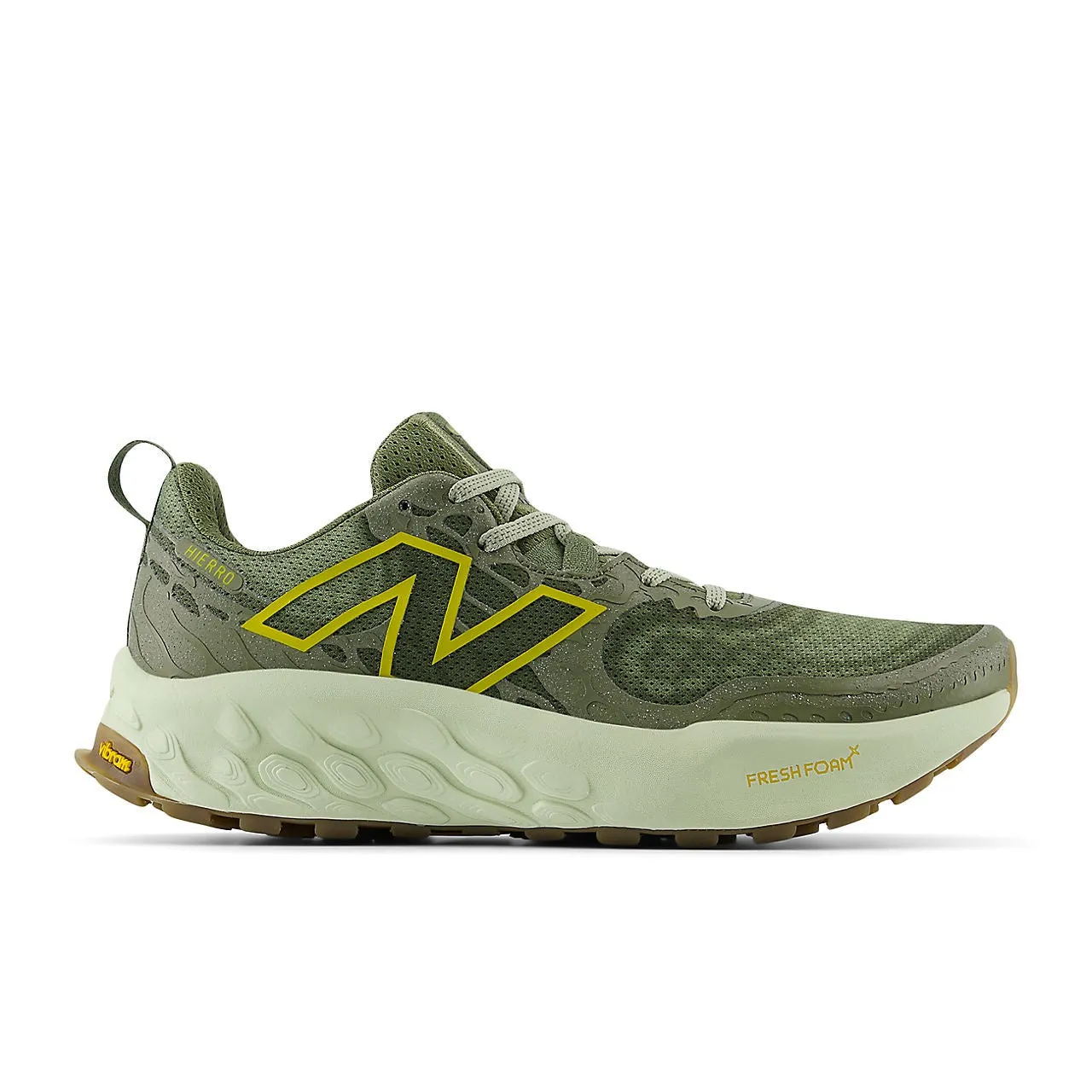 New Balance Fresh Foam X Hierro v8 (Mens) - Dark olivine with olivine and lichen green