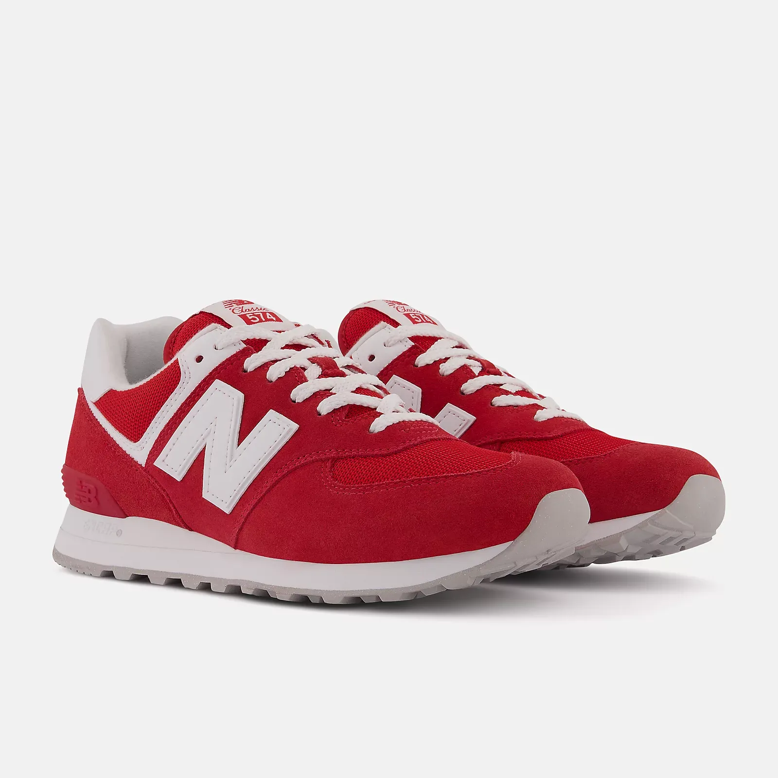 New Balance Men's 574 Shoes - Red / White