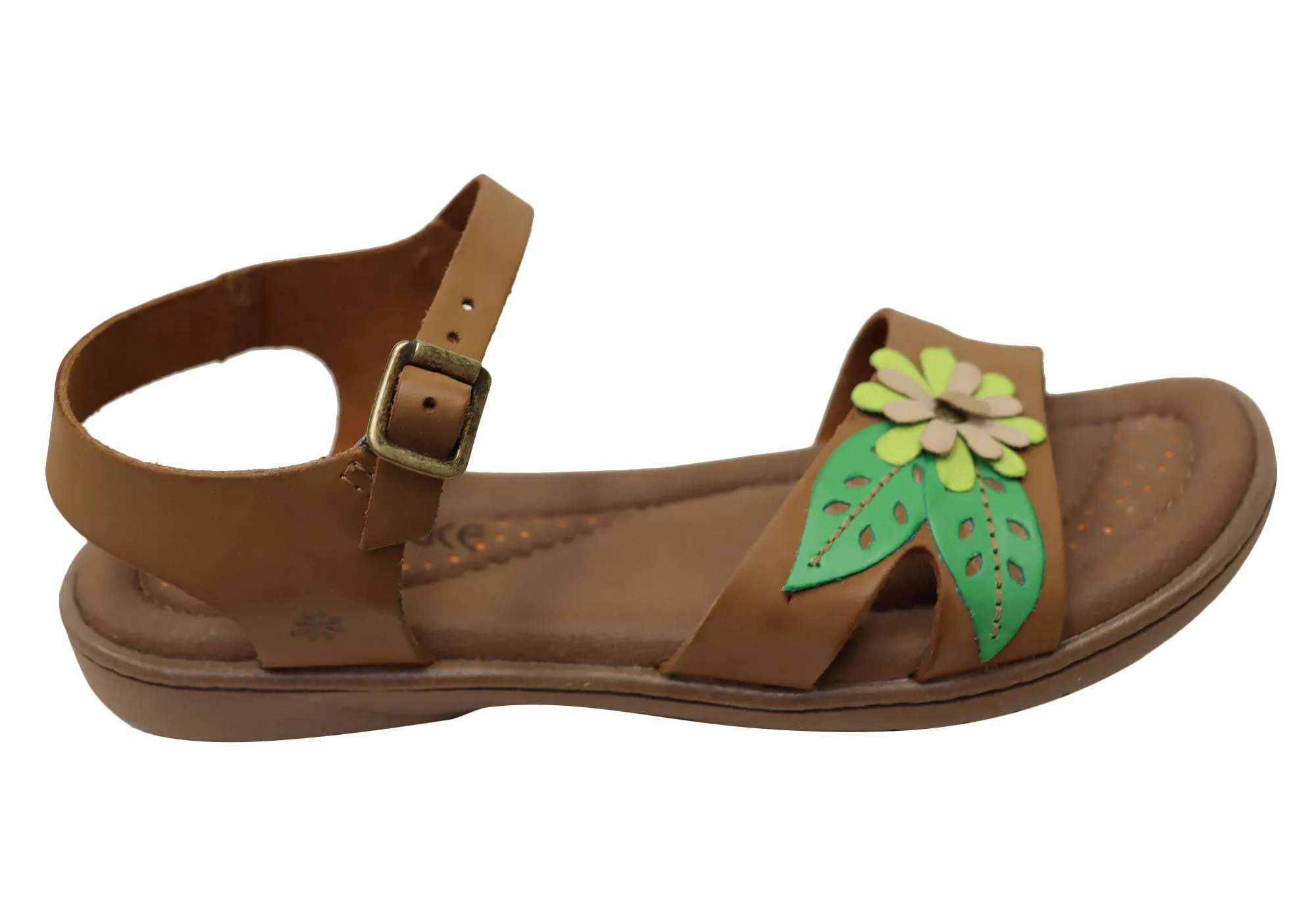 New Face Mindy Womens Comfortable Leather Sandals Made In Brazil