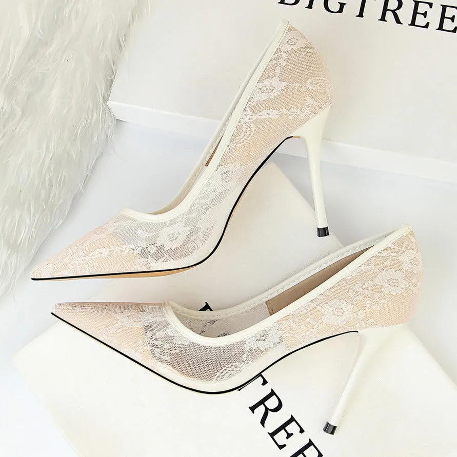 New Fine High Heel Women Casual Elegant Pointed Toe Dress Shoes