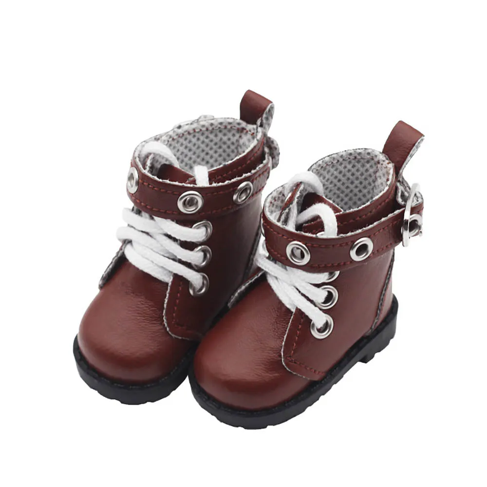 niannyyhouse 8in Plush Doll Motorcycle Leather Shoes Length 5.5cm 20cm Doll Accessories