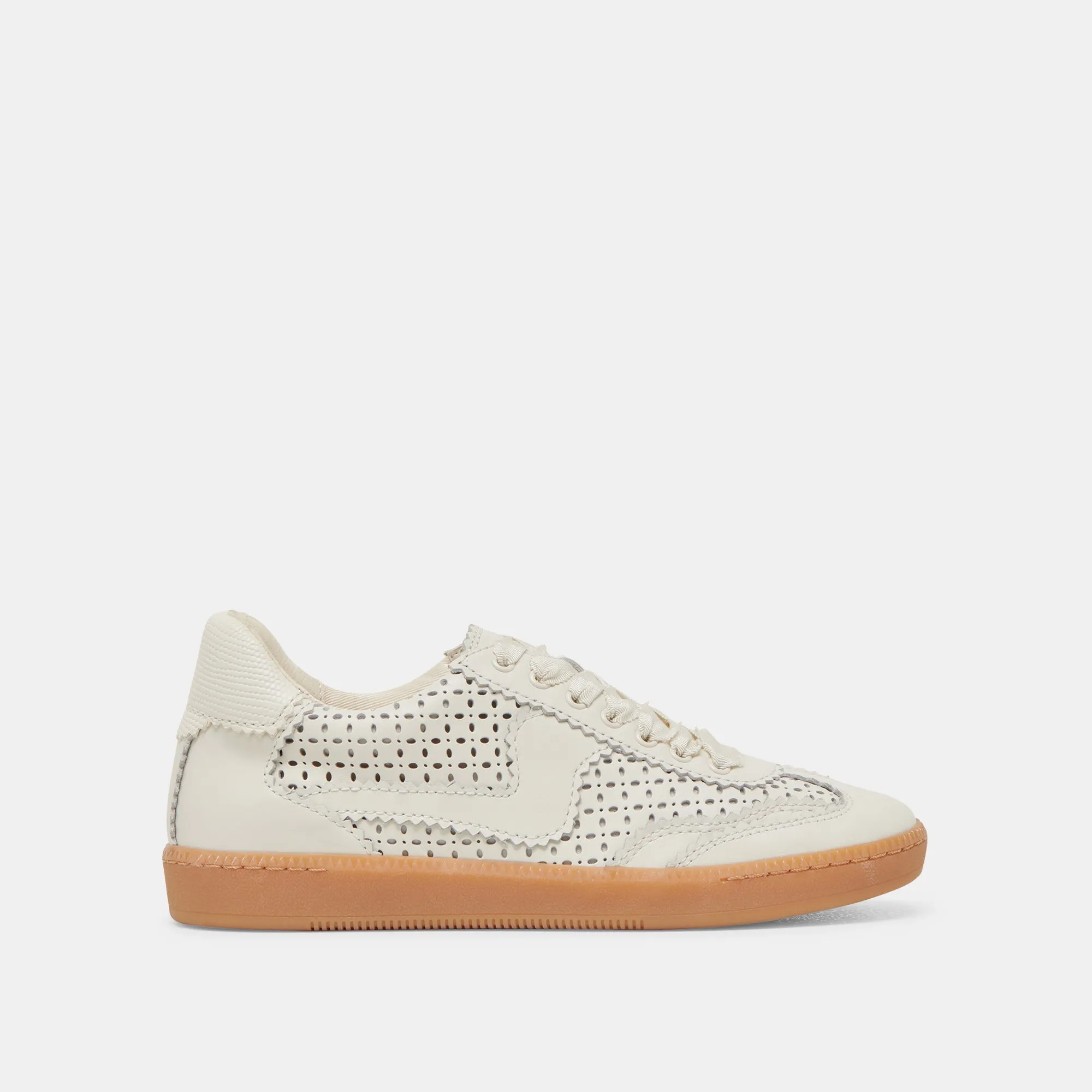 NOTICE EYELET PERF SNEAKERS WHITE LEATHER