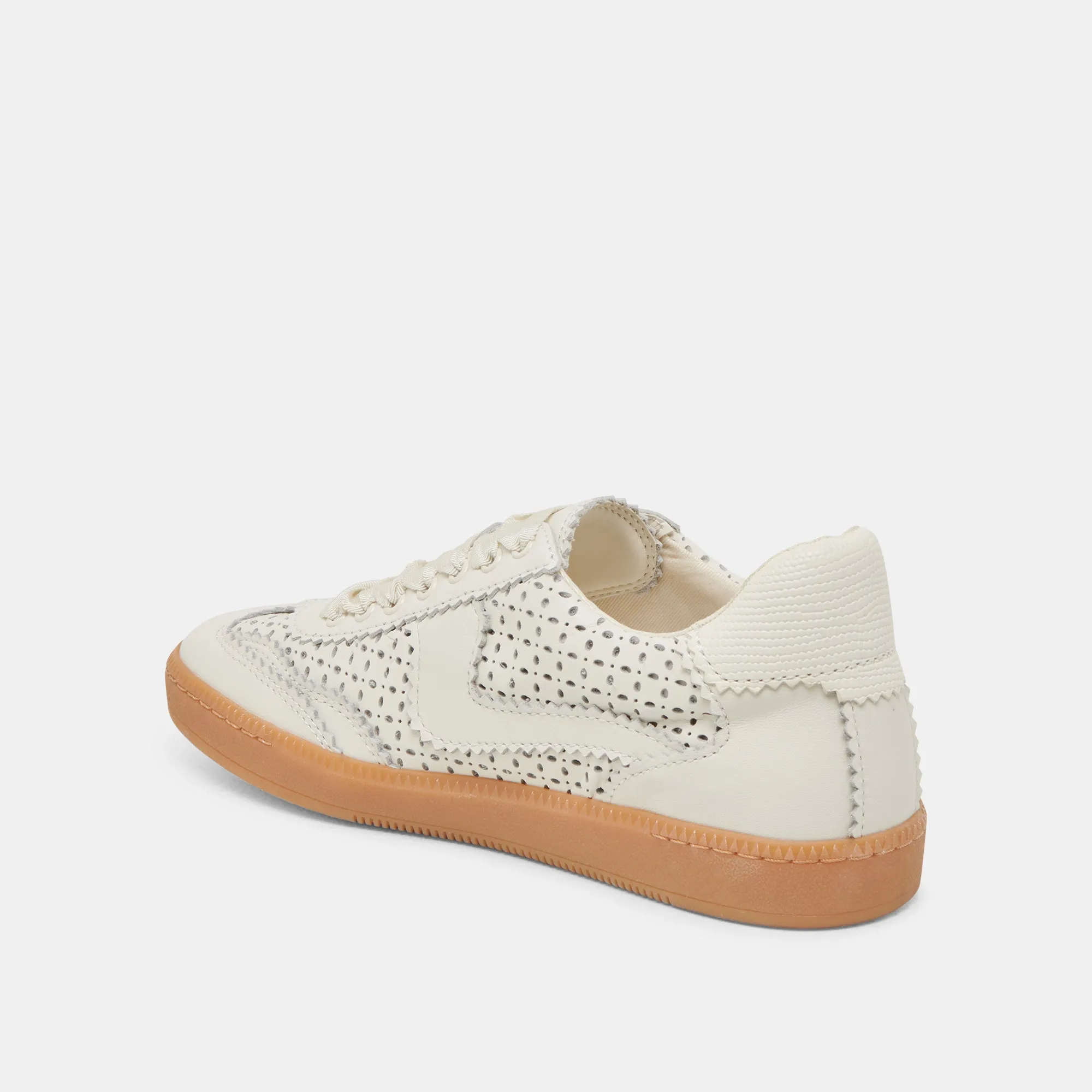 NOTICE EYELET PERF SNEAKERS WHITE LEATHER