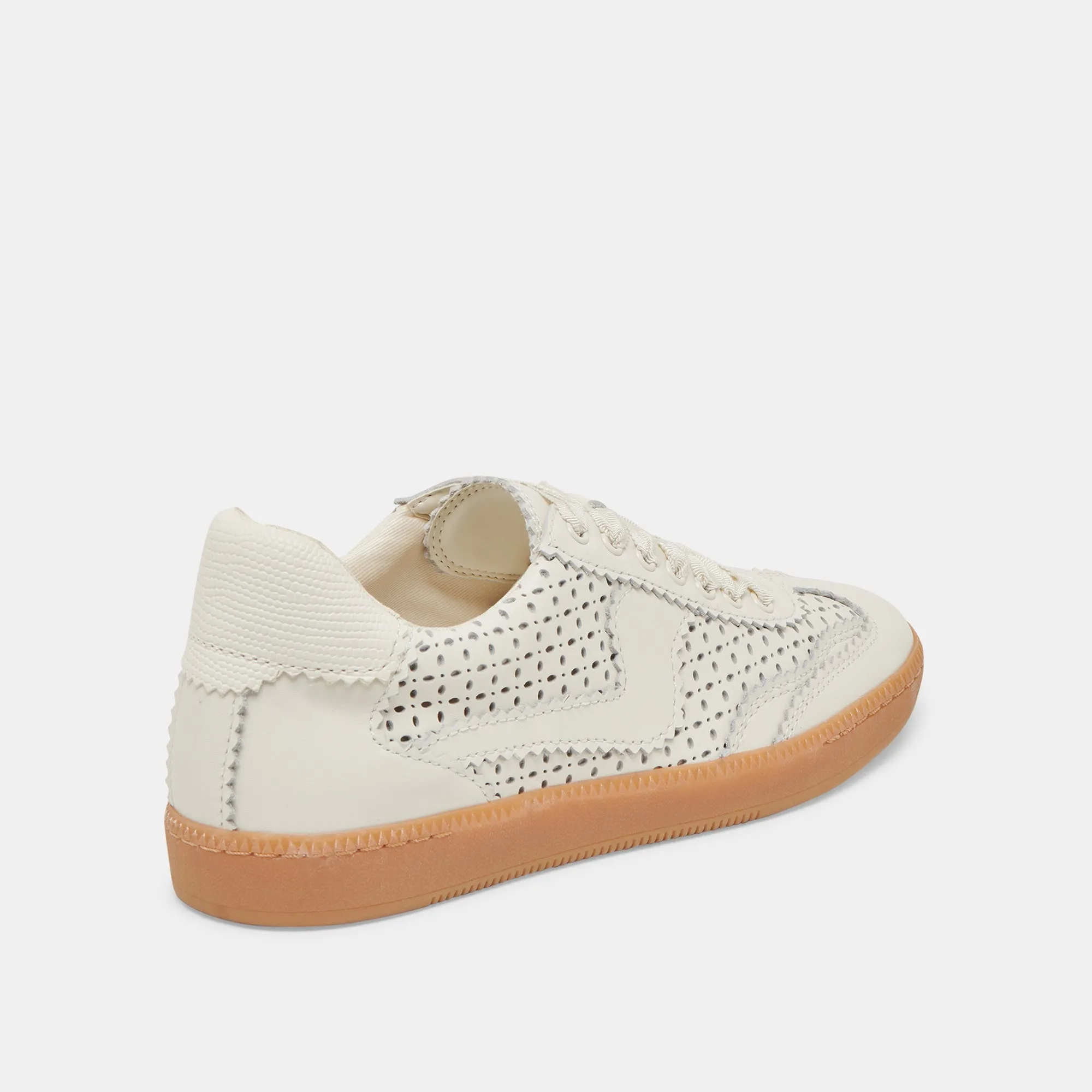 NOTICE EYELET PERF SNEAKERS WHITE LEATHER