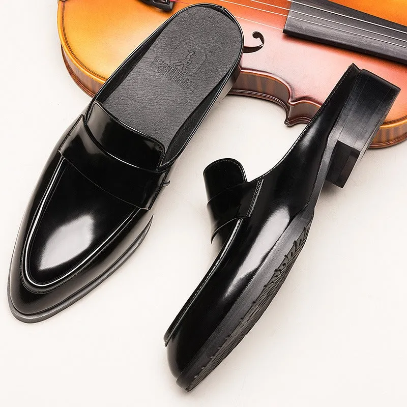 Pre Order:  Black Leather Half Loafers