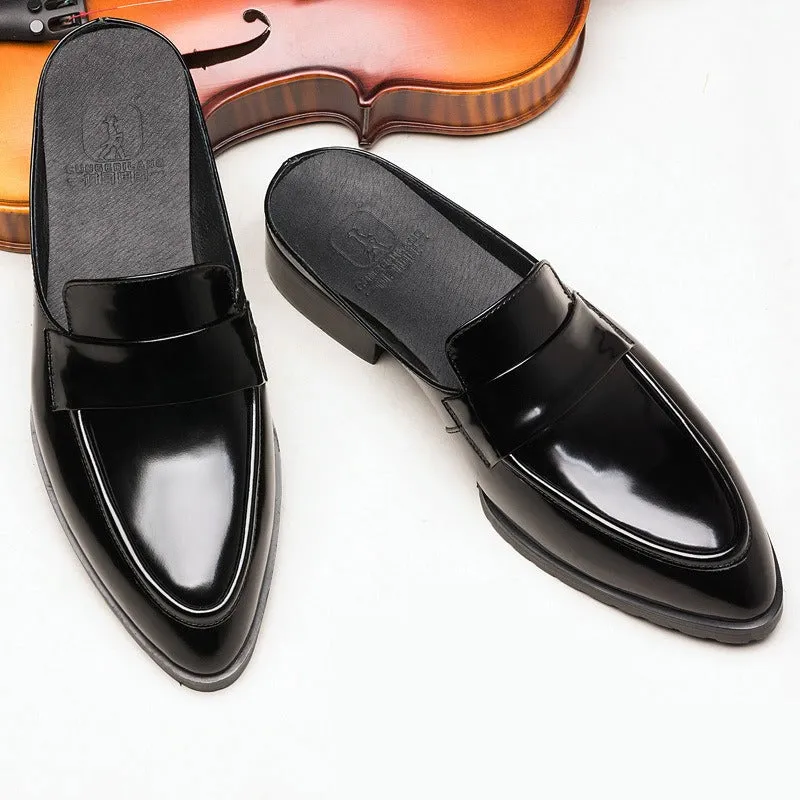 Pre Order:  Black Leather Half Loafers