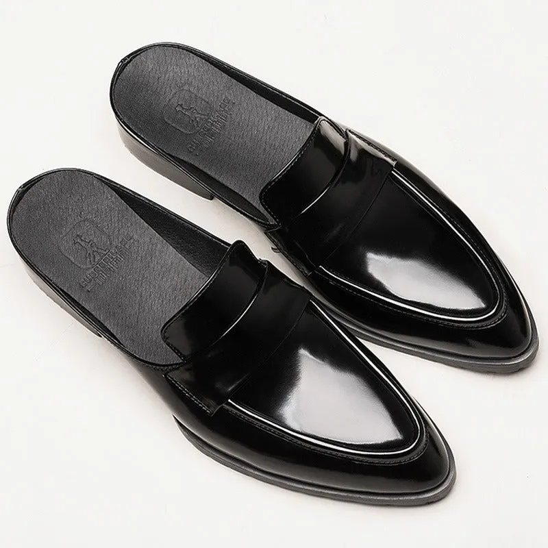 Pre Order:  Black Leather Half Loafers