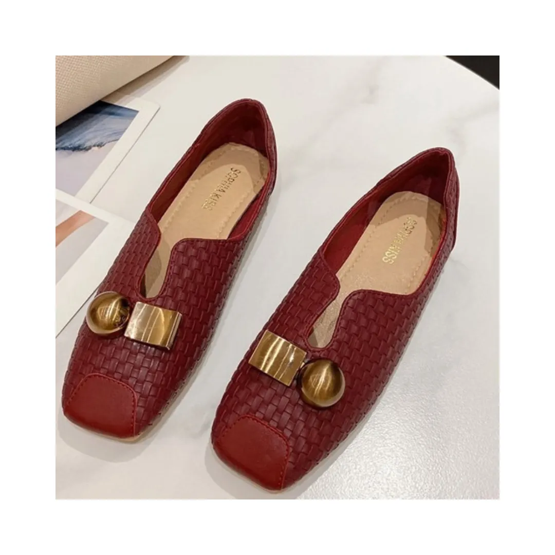 Pre Order:  Classic Square Toe Soft Bottom Flat Shoes