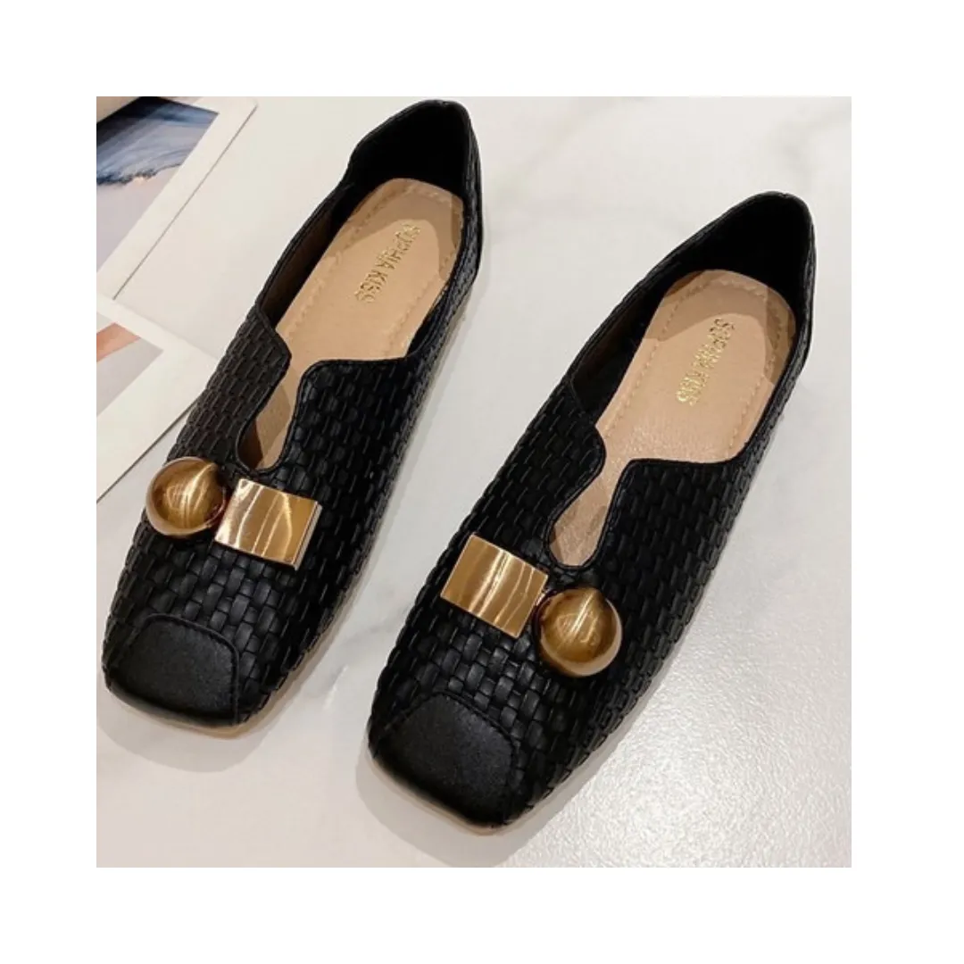 Pre Order:  Classic Square Toe Soft Bottom Flat Shoes