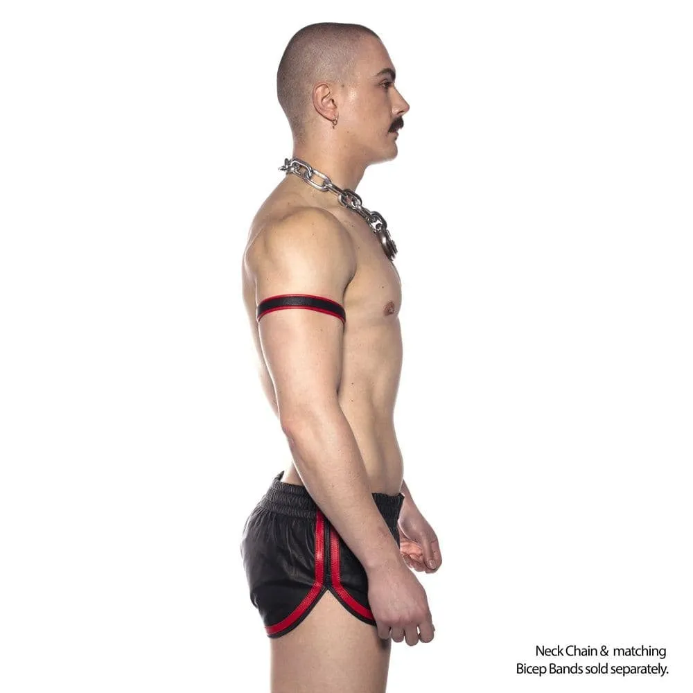 Prowler RED Leather Sports Shorts Black/Red Small