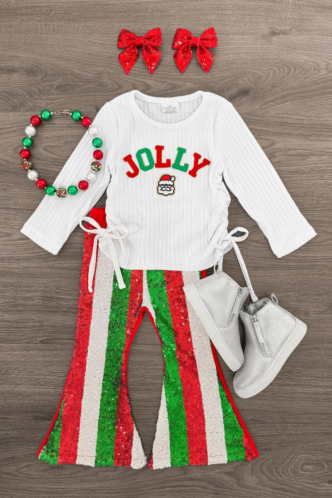 "Jolly" Chenille Patch Sequin Flare Set