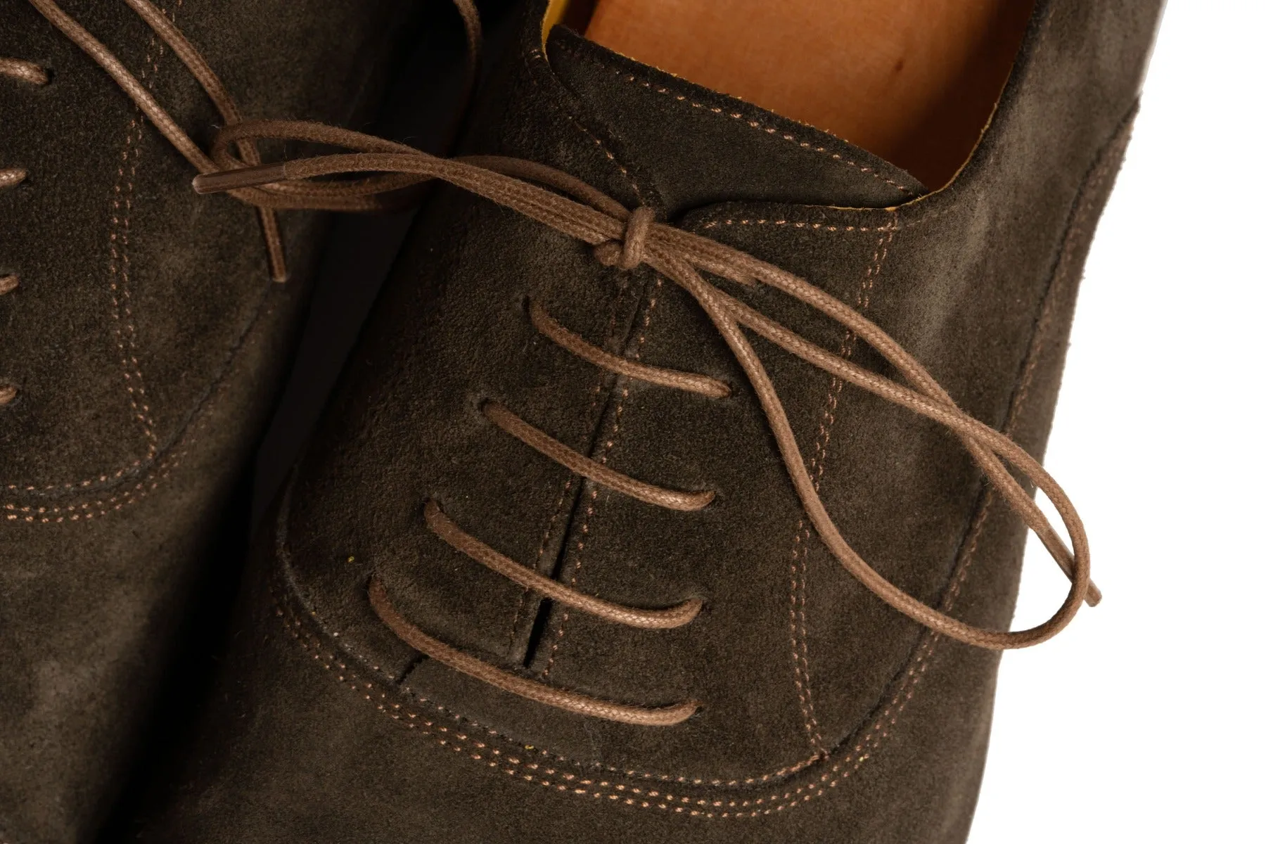 Round Coffee Brown Waxed Cotton Shoelaces