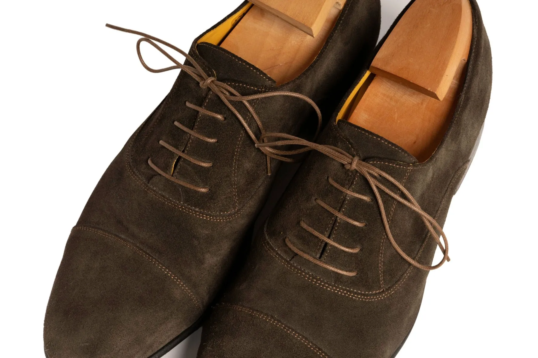 Round Coffee Brown Waxed Cotton Shoelaces