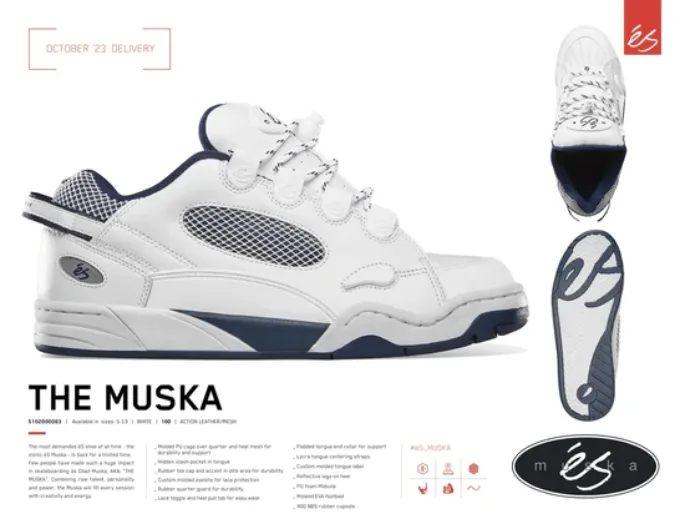 és Muska Shoe - White/Navy