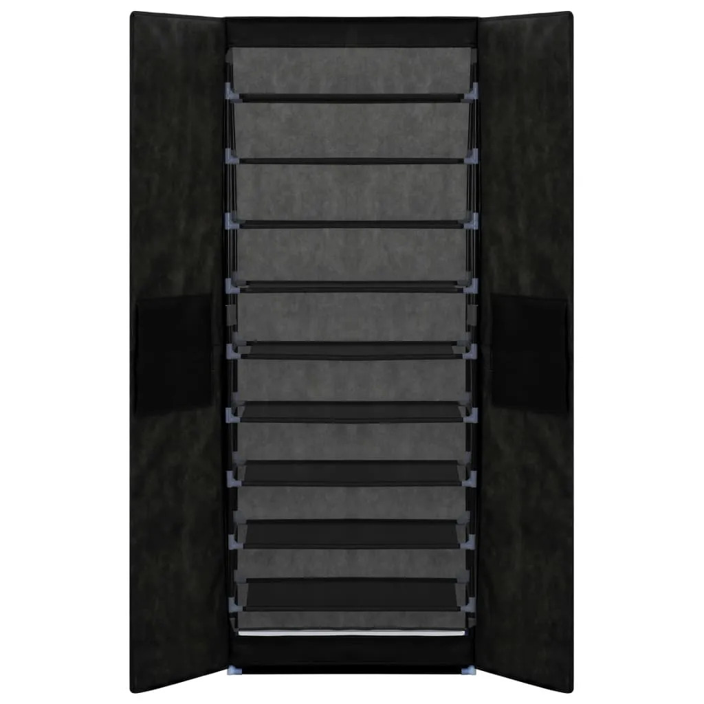 Shoe Cabinet Black 60x30x166 cm Fabric