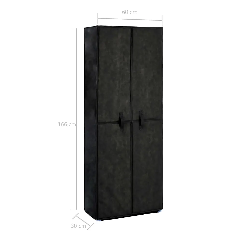 Shoe Cabinet Black 60x30x166 cm Fabric