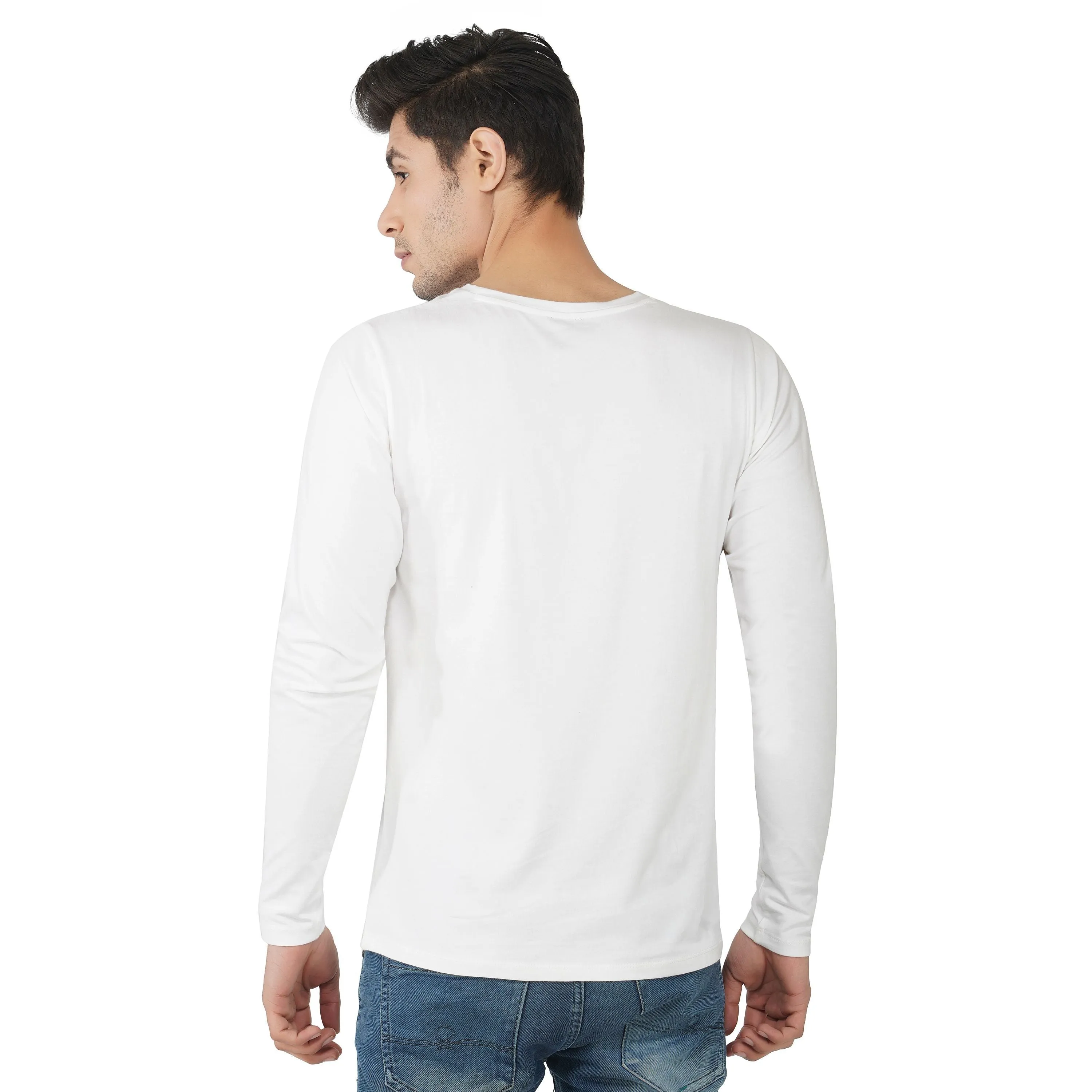 SLAY. Men's White Printed Full Sleeves T-shirt BALLER Edition